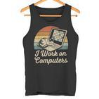 Ich Arbeite Am Computer Cat Kitty Kitten Cat Meme Tank Top