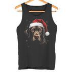 Labrador Dog Christmas Walking Dog Fan Tank Top