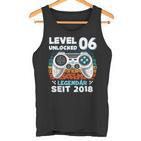 Level 6 Years Birthday Young Gamer 2018 Birthday Tank Top