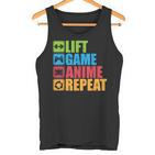 Lift Anime Game Repeat Gym For Geeks And Nerds Tank Top