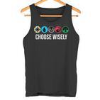 Mana Symbols Gathering Magic Choose Wisely Blue Red Green Tank Top