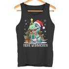 Merry Christmas Family Children's Dinosaur T Rex Christmas Tank Top