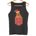 Merry Christmas Forest Animal Chest Pocket Squirrel Tank Top