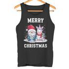 Merry Christmas Santa Hat Gnome Unicorn Xmas Party Christmas Tank Top