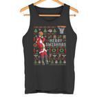 Merry Swishmas Ugly Christmas Basketball Christmas Tank Top