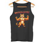 Muscle Soreness Cat Fitness With Cat Motif Tank Top