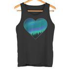 Polar Lights Heart Northern Lights Aurora Borealis  Tank Top