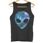 Psychedelic Alien Head Cosmic Galaxy Trippy Outer Space  Tank Top