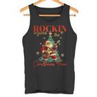 Rocking Around The Christmas Tree Santa Rock And Roll Guitar Tank Top