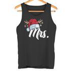 Santa Claus Hat Mrs Partner Outfit For Christmas Tank Top