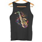 Saxophone Colourful Musician Saxophone For Saxophonists Tank Top