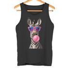 Snirt Zebra Bubblegum Bubble Pink Sunglasses Tank Top