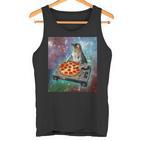 Space Galaxy Universe Cat Pizza Dj Cute Cosmic Tank Top