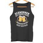 Swimming On Own Danger Pause Pool Boy Swimming Tank Top