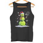 Tennis Snowman Tennis Player Santa Hat Christmas  Tank Top