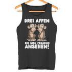 Three Monkeys Three Monkeys Who Look Asking  Tank Top