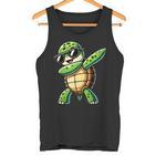 Turtle Dabbing Turtle With Toad Motif Tank Top