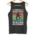 Never Underestimate An Old Man On A Snowboard intage Tank Top