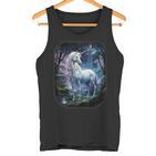 Unicorn Standing In The Forest Fantasy Nature Universe Tank Top