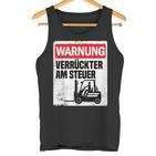 Warning Crazy Forklift S Tank Top