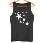 Weiße Sterne Sternschnuppe Stern-Muster Geschenk Damen Tank Top