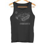 World War 2 Army German Tank Stug Iii Blue Pause Tank Top