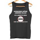 Zollbeamter Morgens Tired Slogan Tank Top