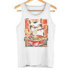 Cat Ramen Noodle Japanese Backprint Tank Top