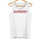 Distressed Team Slafkovsky Last Name Proud Family Blue Tank Top