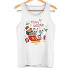 Dreamworks Gabby's Dollhouse Meowy Christmas Sleigh Blue Tank Top