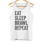 Eat Sleep Brawl Repeat Brawler ideo Player Gray Tank Top