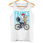 France Bicycle And Baguette Breton Stripes Rooster  Tank Top