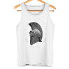 Greek Sparta Helmet Warrior Soldier Backprint Spartan Tank Top