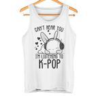 Ich Kann Dich Nicht Hören Ich Hörre Zu Kpop Rabbit K-Pop Gray Tank Top