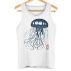 Japanese Aesthetic Asianintage Medusa Jellyfish Gray Tank Top