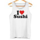 Japanese Food I Love Heart Sushi Tank Top