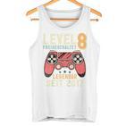 Kinder 8 Geburtstagideo Gamer Level 8 Freigeschaltet Jahrgang Tank Top