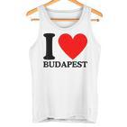 With I Love Budapest Motif Tank Top