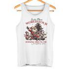 Santa Claus World Tour Christmas Music Musician Band Blue Tank Top