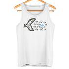 Smilo & Bron With Fish Motif Gray Tank Top