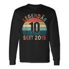 10 Geburtstag Legendär Seit 2015 Jahrgang 10 Jahre Alt Langarmshirts