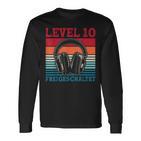 10Th Birthday Boysideo Gamer Level 10 Unlocked Boys Langarmshirts