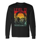 11 Geburtstag Jungenideo Gamer Level 11 Unlocked Jungs Langarmshirts