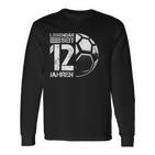 12 Geburtstag Retro Handball Spieler 12 Jahre Junge Kinder Langarmshirts