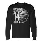 14Th Birthday Retro Basketball Player 14 Years Boy Boys Langarmshirts