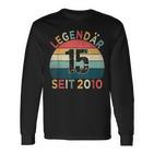 15Th Birthday Legendary Since 2010Intage 15 Years Old Langarmshirts