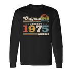 50Th Birthday Man Januaryintage 1975 Langarmshirts