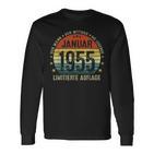 70Th Birthday January 1955 Man Myth Legend Langarmshirts