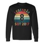 8Th Birthday Legendary Since 2017Intage 8 Years Old Langarmshirts