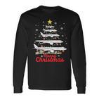 Aeroplane Christmas Tree Merry Christmas Most Likely Pilot Langarmshirts